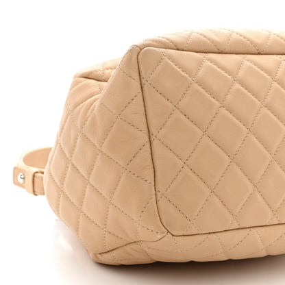 Chanel Lambskin Quilted Small CC Chain Bucket Drawstring Bag Light Beige 9 of 11