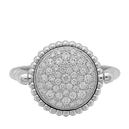 Christian Dior 18K White Gold Diamond Rose Des Vents Pave Ring 49 5 2 of 6