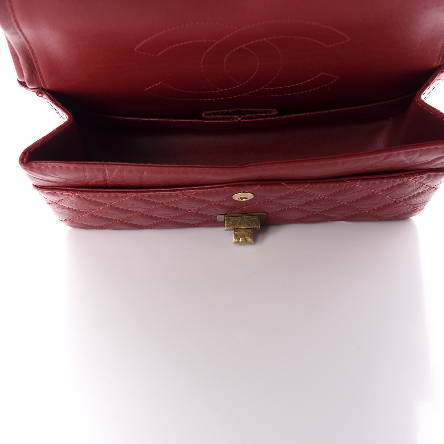 Aged Calfskin Quilted 2.55 Reissue 225 Flap Red
