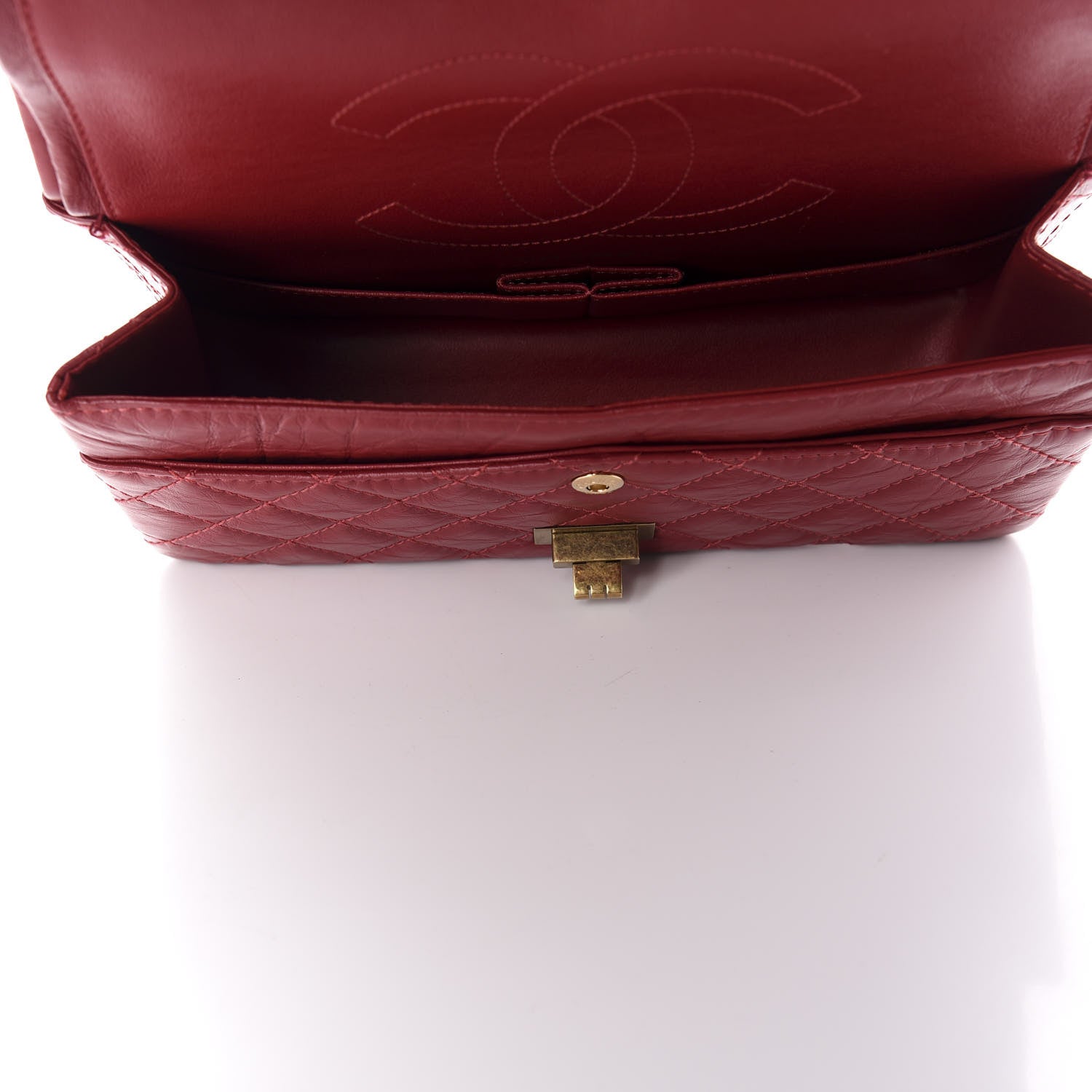 Chanel Aged Calfskin Quilted 2.55 Reissue 225 Flap Red 6 of 11