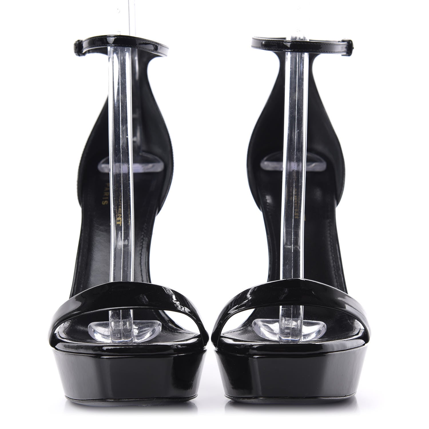 Saint Laurent Patent Debbie 105 Platform Sandals 37.5 Black 2 of 11