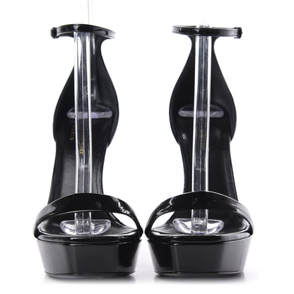 Saint Laurent Patent Debbie 105 Platform Sandals 37.5 Black 2 of 11