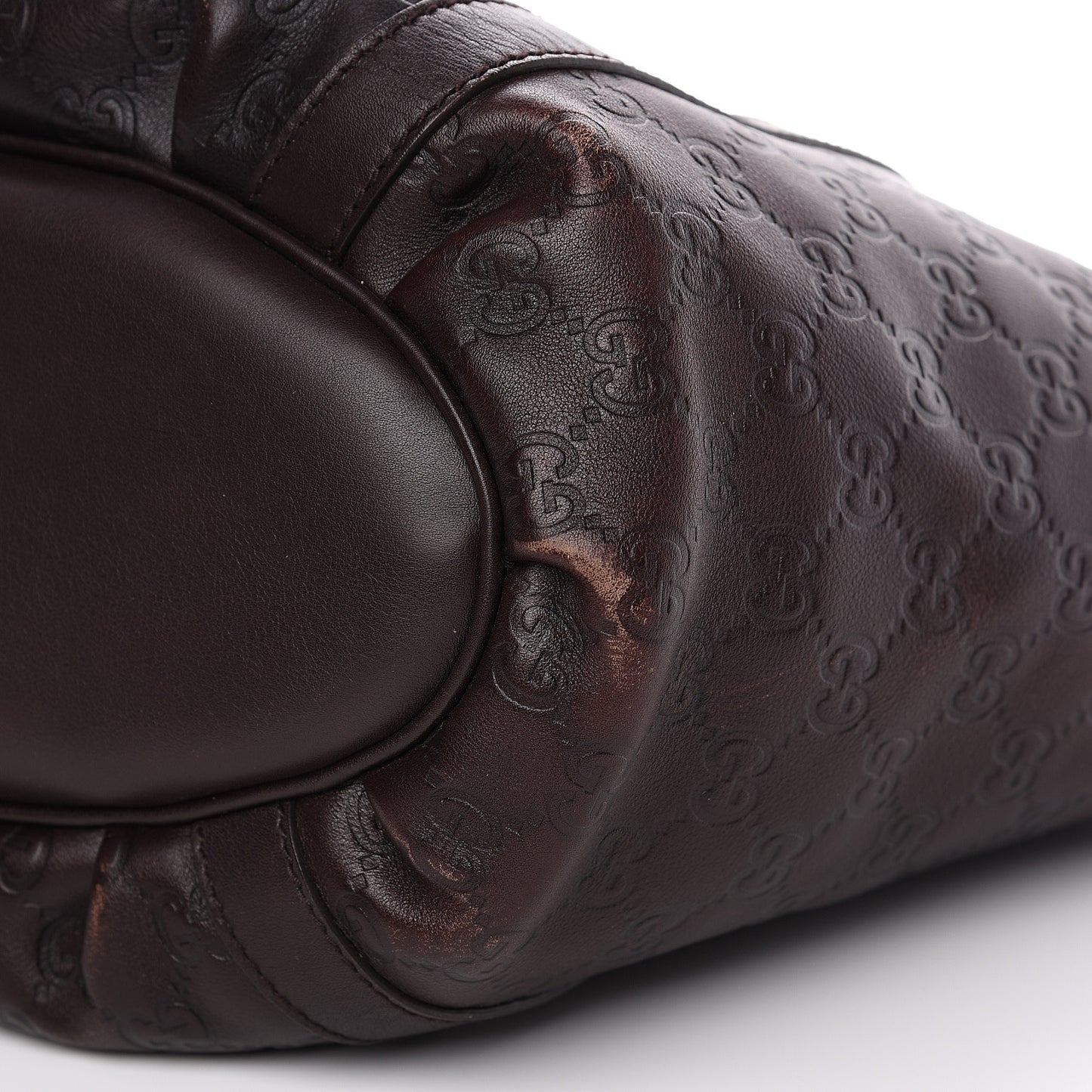 Guccissima Medium D Gold Tote Dark Brown