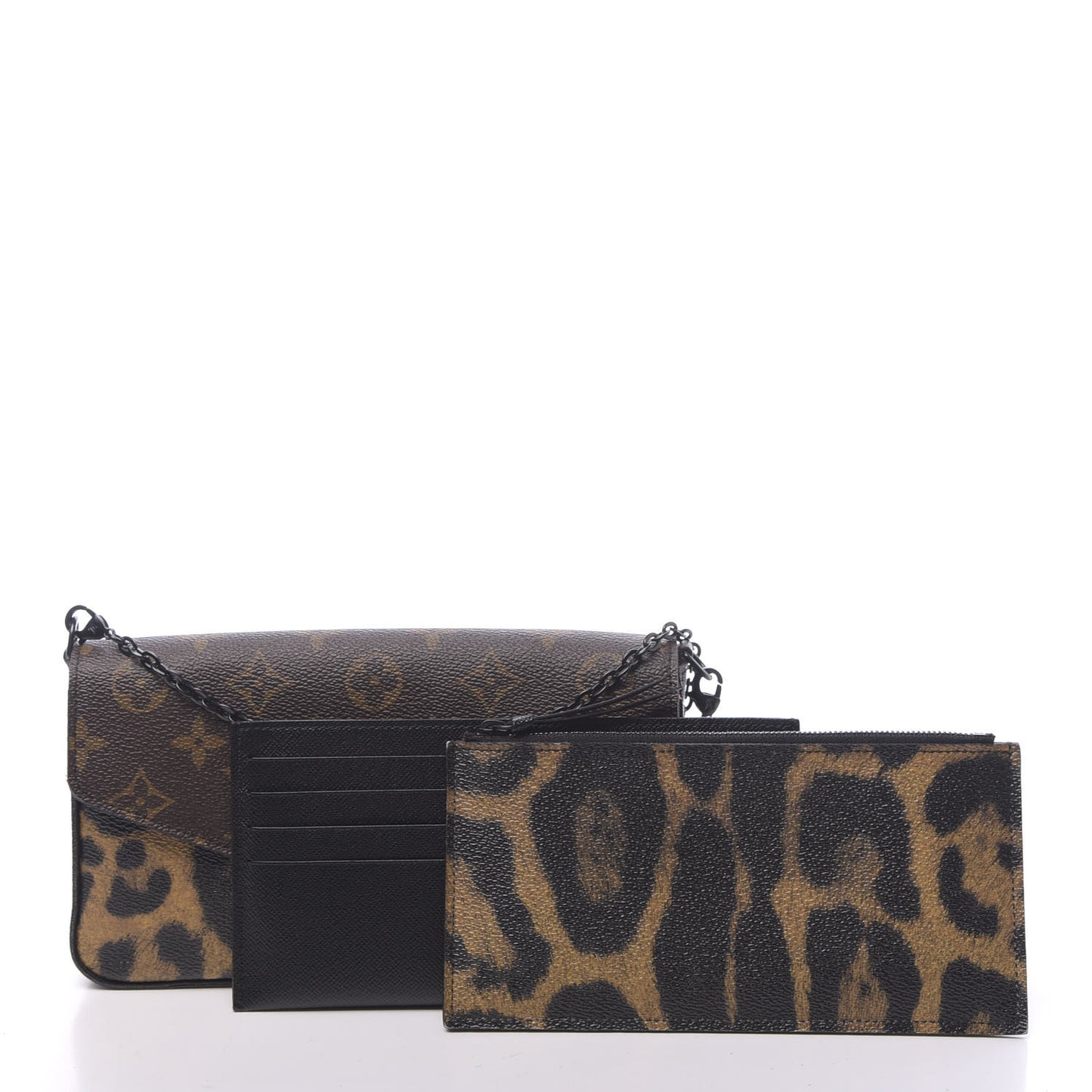 Monogram Animal Print Pochette Felicie Chain Wallet