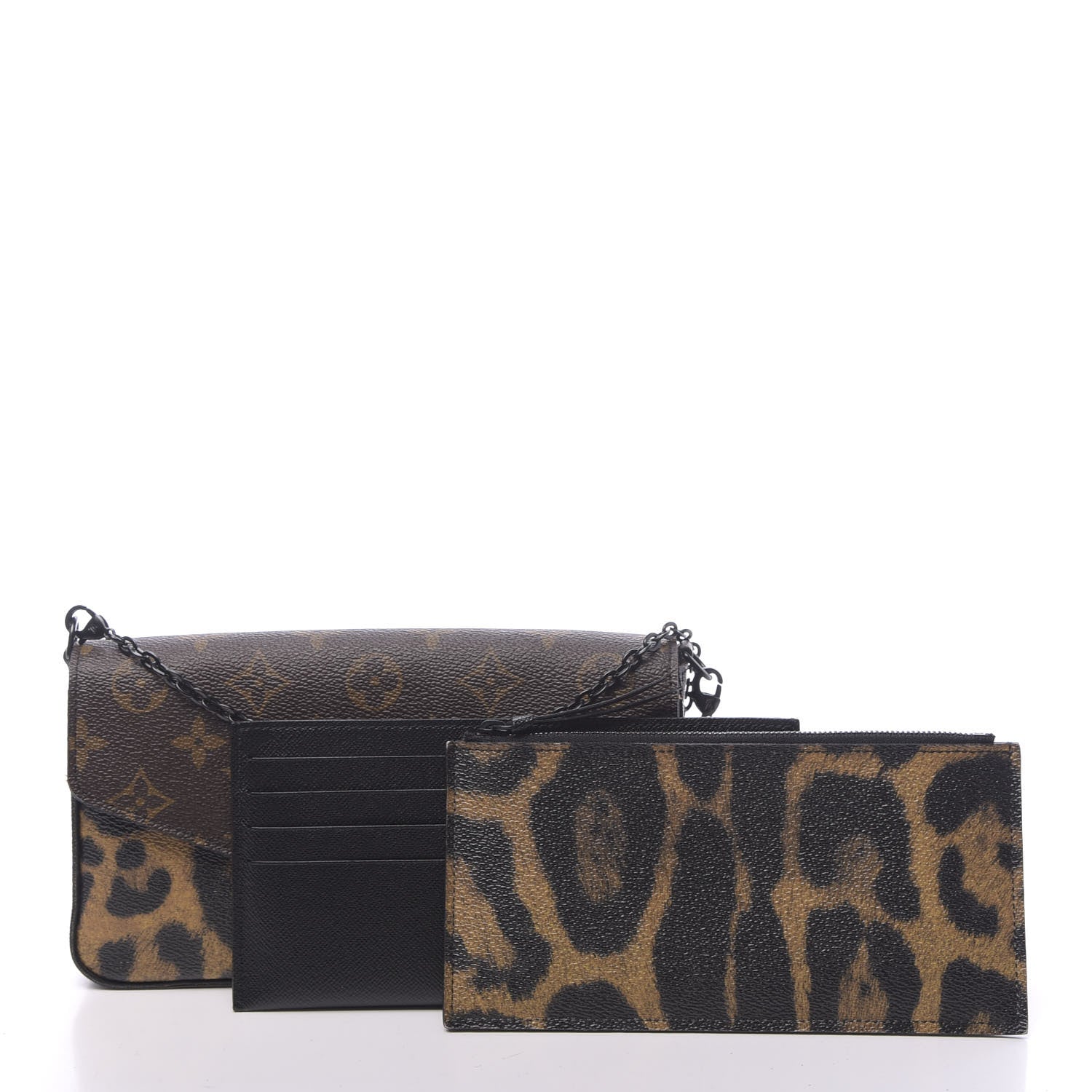 Louis Vuitton Monogram Animal Print Pochette Felicie Chain Wallet 3 of 12