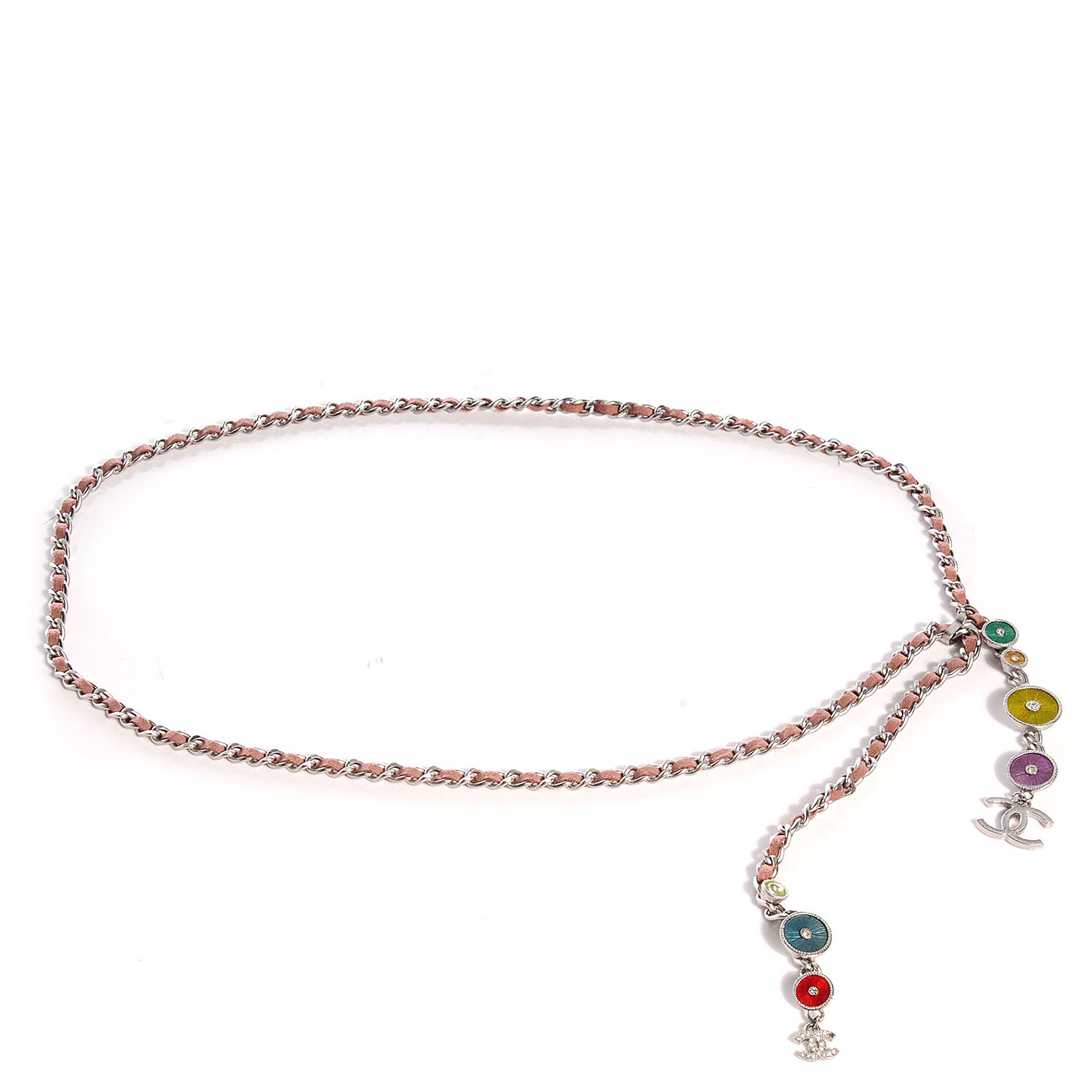 Chanel Leather Silver Chain Link Belt Multicolor 1 of 4