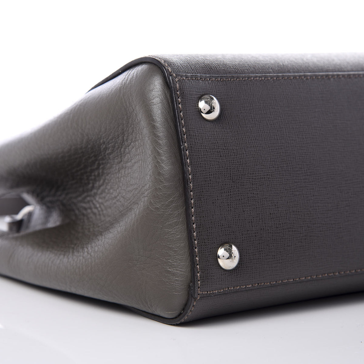 Fendi Vitello Elite Petite 2Jours Tote Asphalt 5 of 8