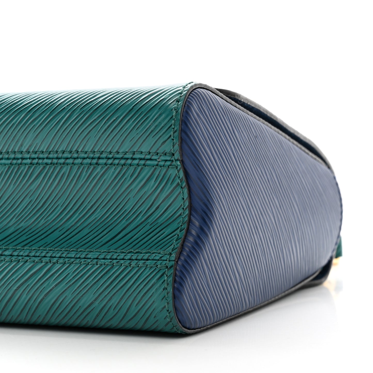 Epi Twist Shoulder Bag MM Emeraude Indigo