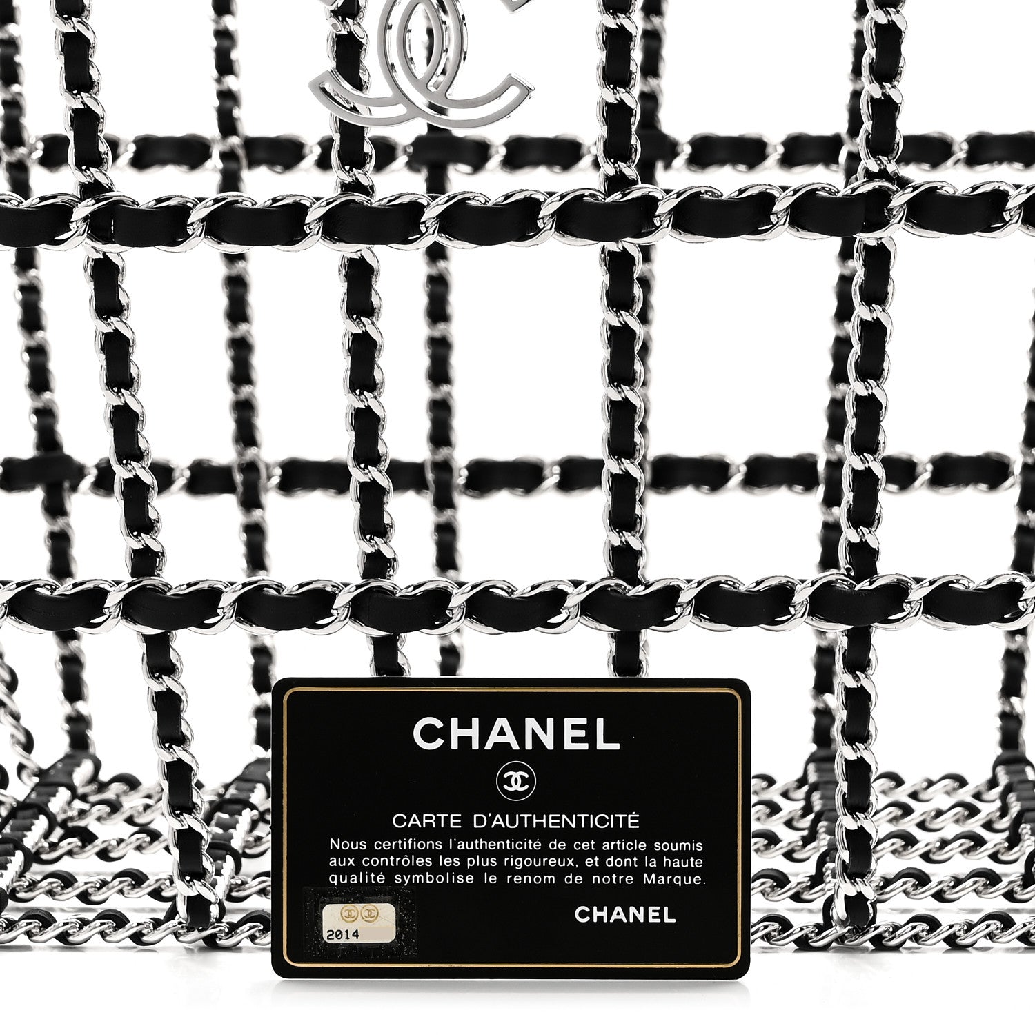 Chanel Brass Calfskin Large Grocery By Chanel Shopping Basket Silver 7 of 8