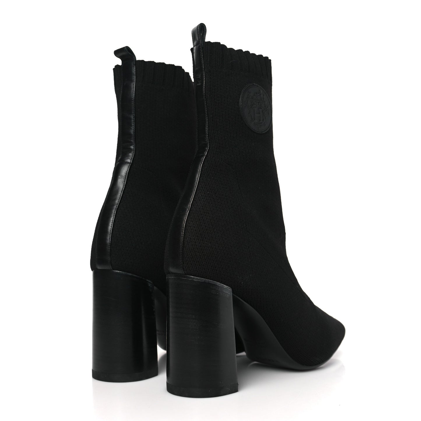 Knit Calfskin Volver 90 Ankle Boots 41 Black