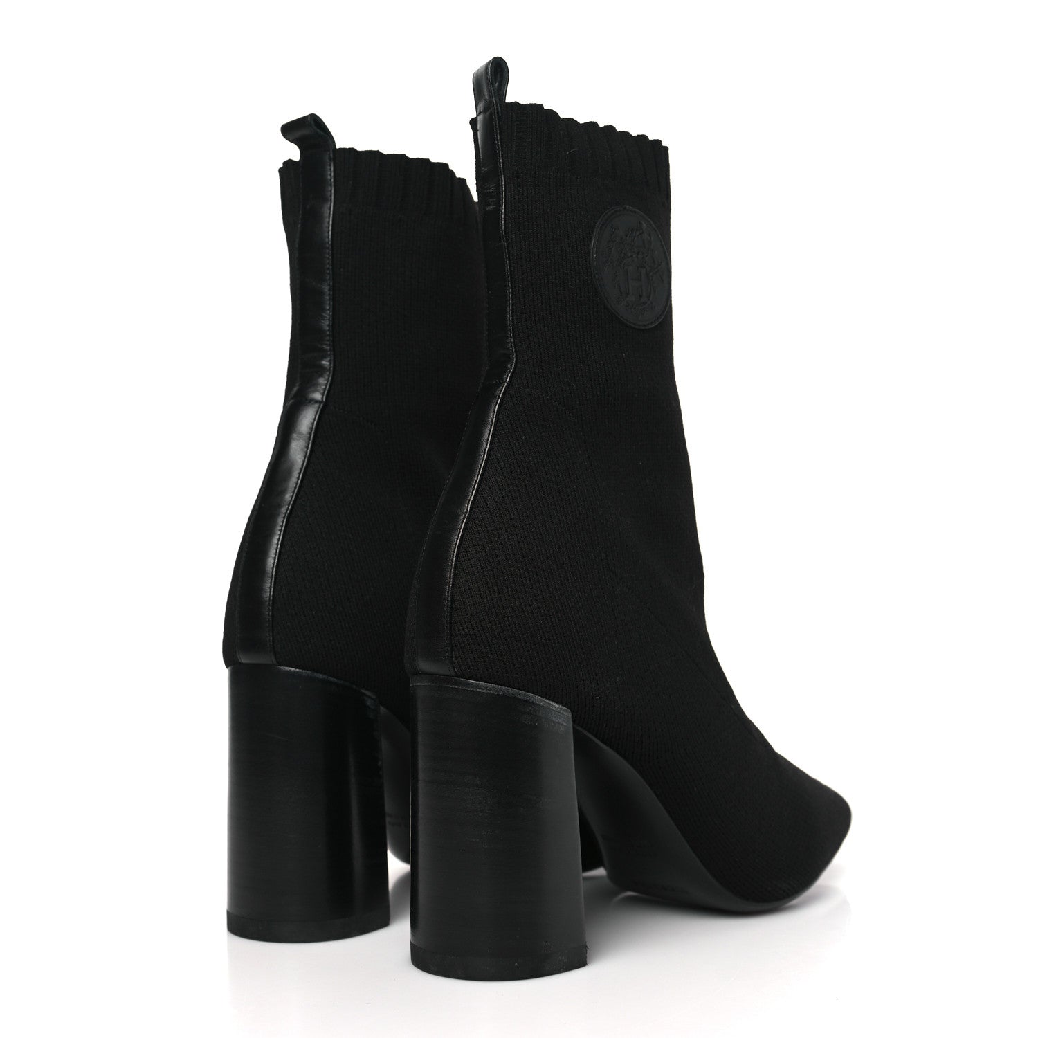 Hermes Knit Calfskin Volver 90 Ankle Boots 41 Black 4 of 6