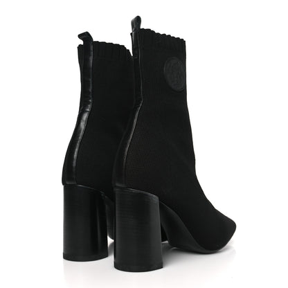 Hermes Knit Calfskin Volver 90 Ankle Boots 41 Black 4 of 6