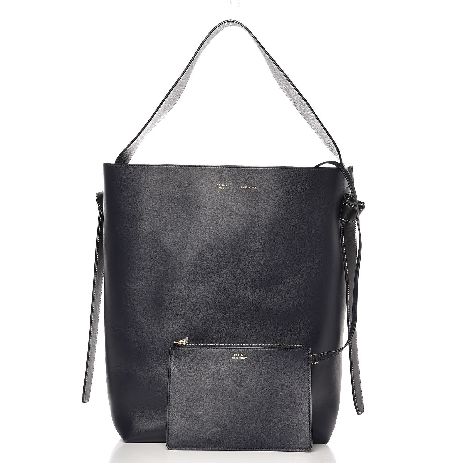 Celine Shiny Smooth Calfskin Small Twisted Cabas Navy Dark Green 13 of 13