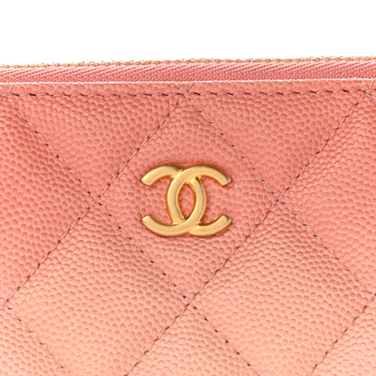 Chanel Caviar Quilted Ombre Medium Cosmetic Case Coral 8 of 12