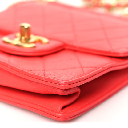 Chanel Goatskin Quilted Chic Pearls Flap Dark Pink 10 of 10