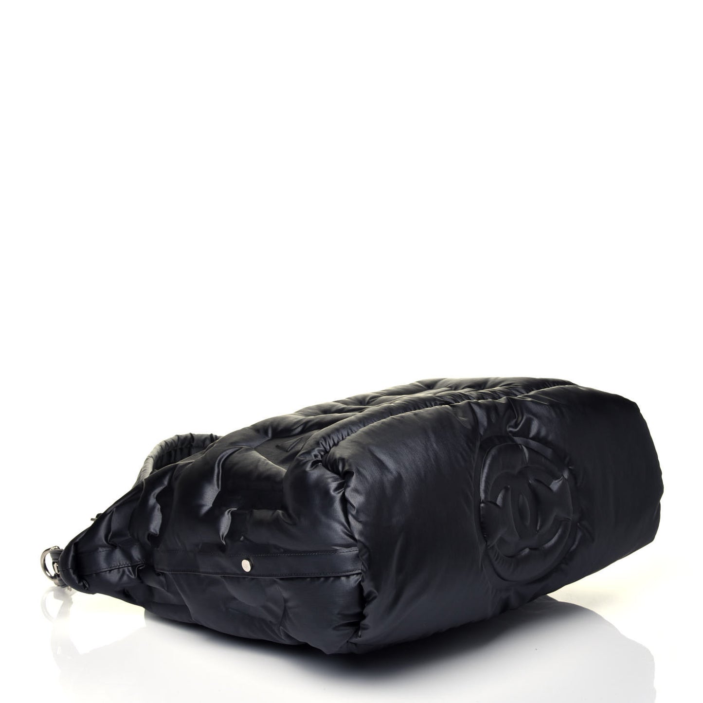 Nylon Embossed Doudoune Bowling Bag Black