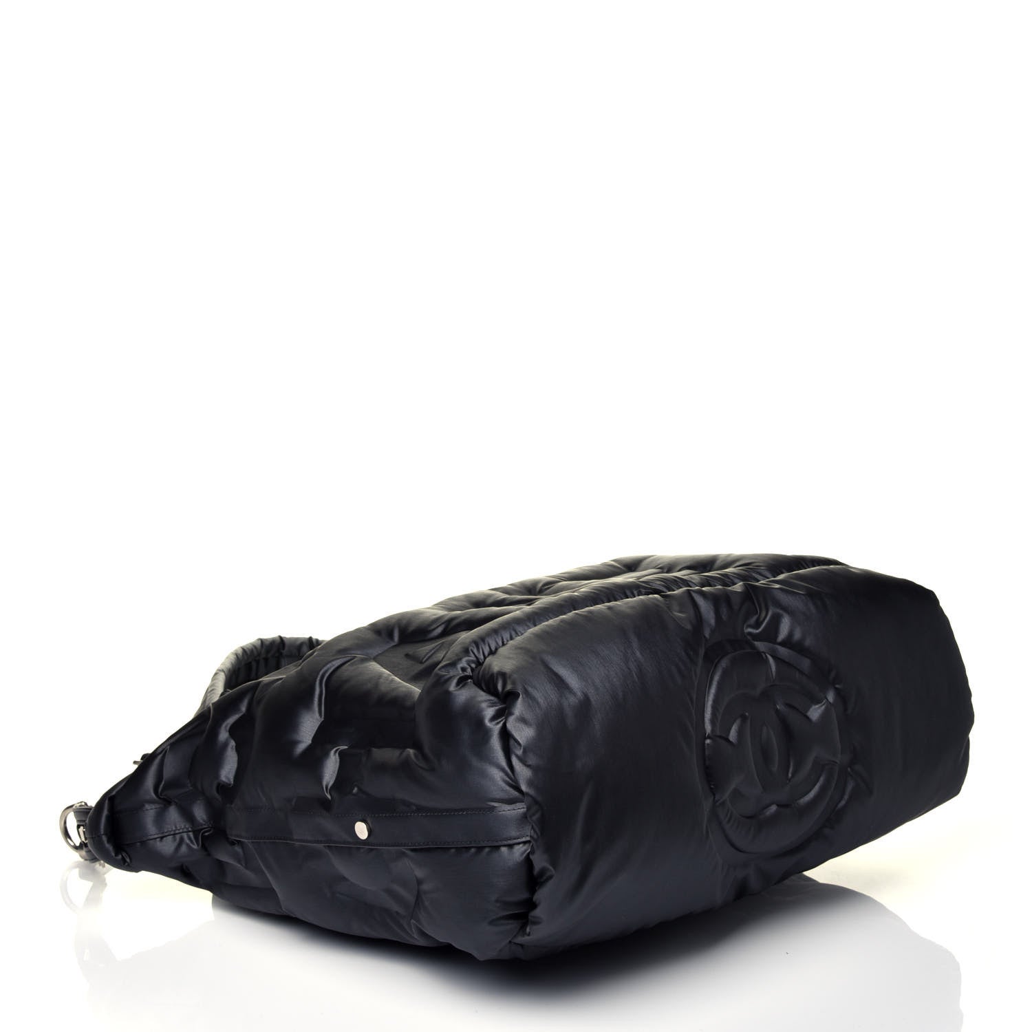 Chanel Nylon Embossed Doudoune Bowling Bag Black 5 of 10