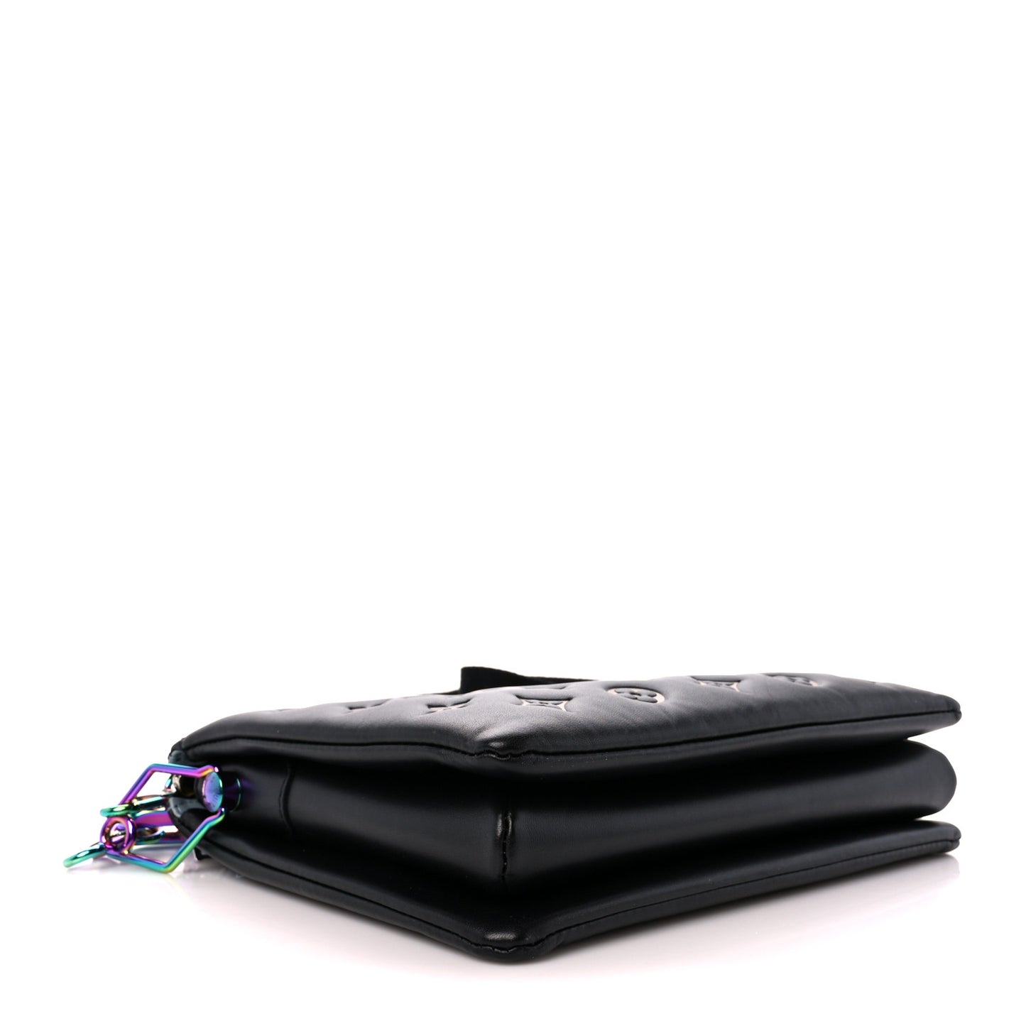 Lambskin Embossed Monogram LV Ski Coussin PM Black Multicolor