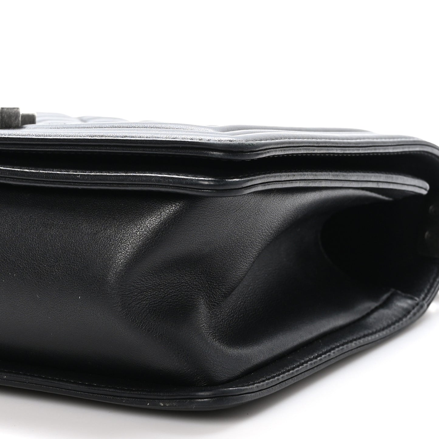 Lambskin Quilted Medium Boy Flap Black