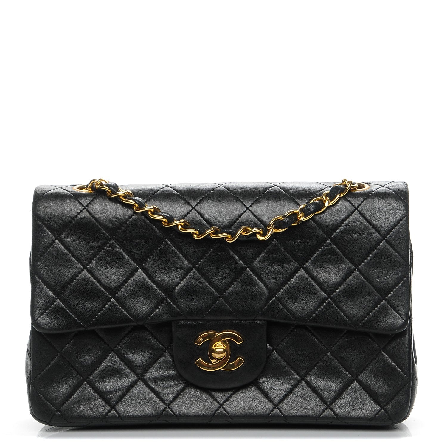 Chanel Lambskin Quilted Small Double Flap Black 1 of 9