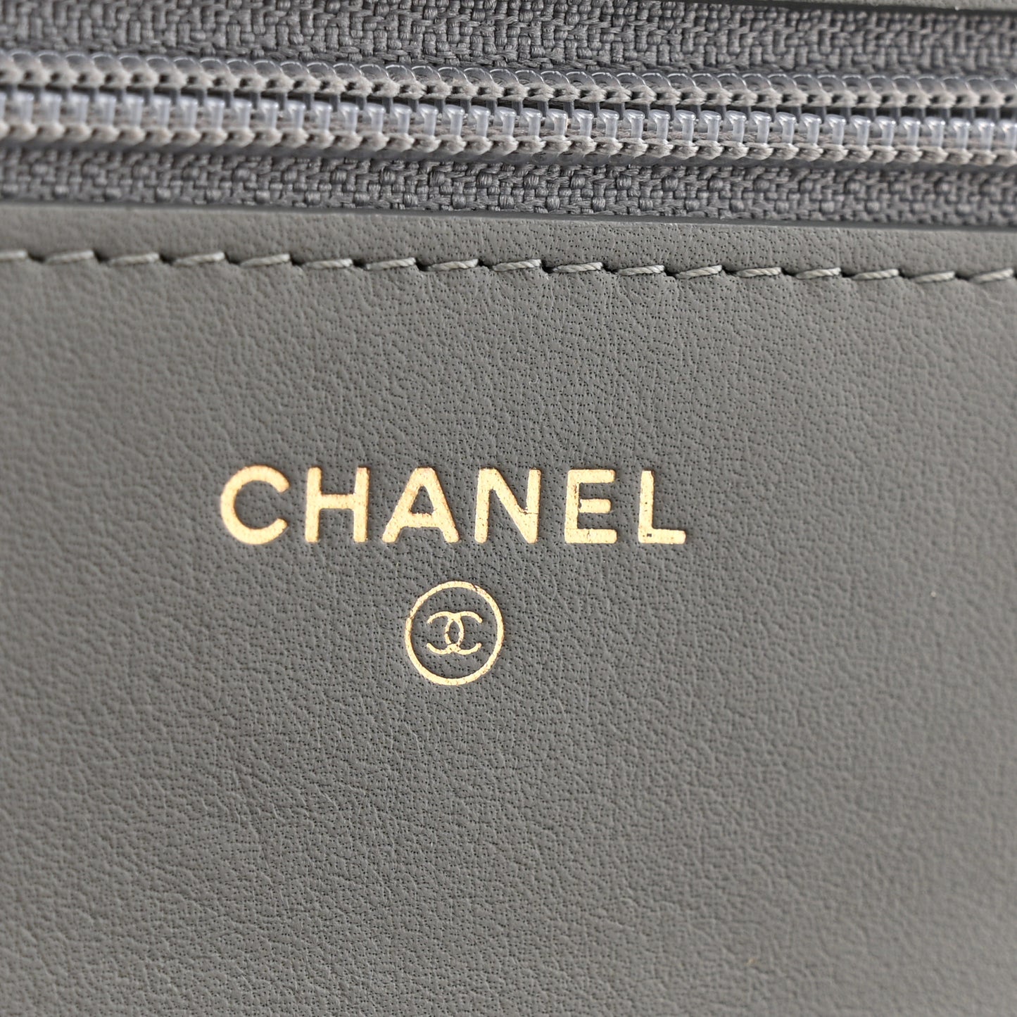 Lambskin Quilted Boy Wallet On Chain WOC Grey