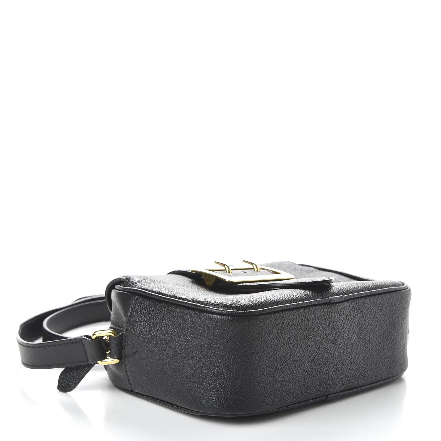 Burberry Soft Grain Calfskin Small Buckle Zip Bag Black 4 of 11