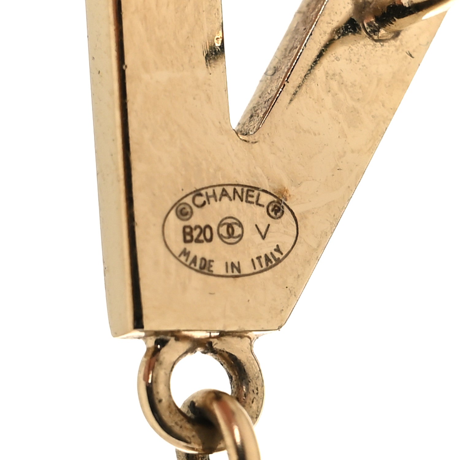Chanel Metal Cha-Nel Logo Drop Earrings Gold 4 of 5