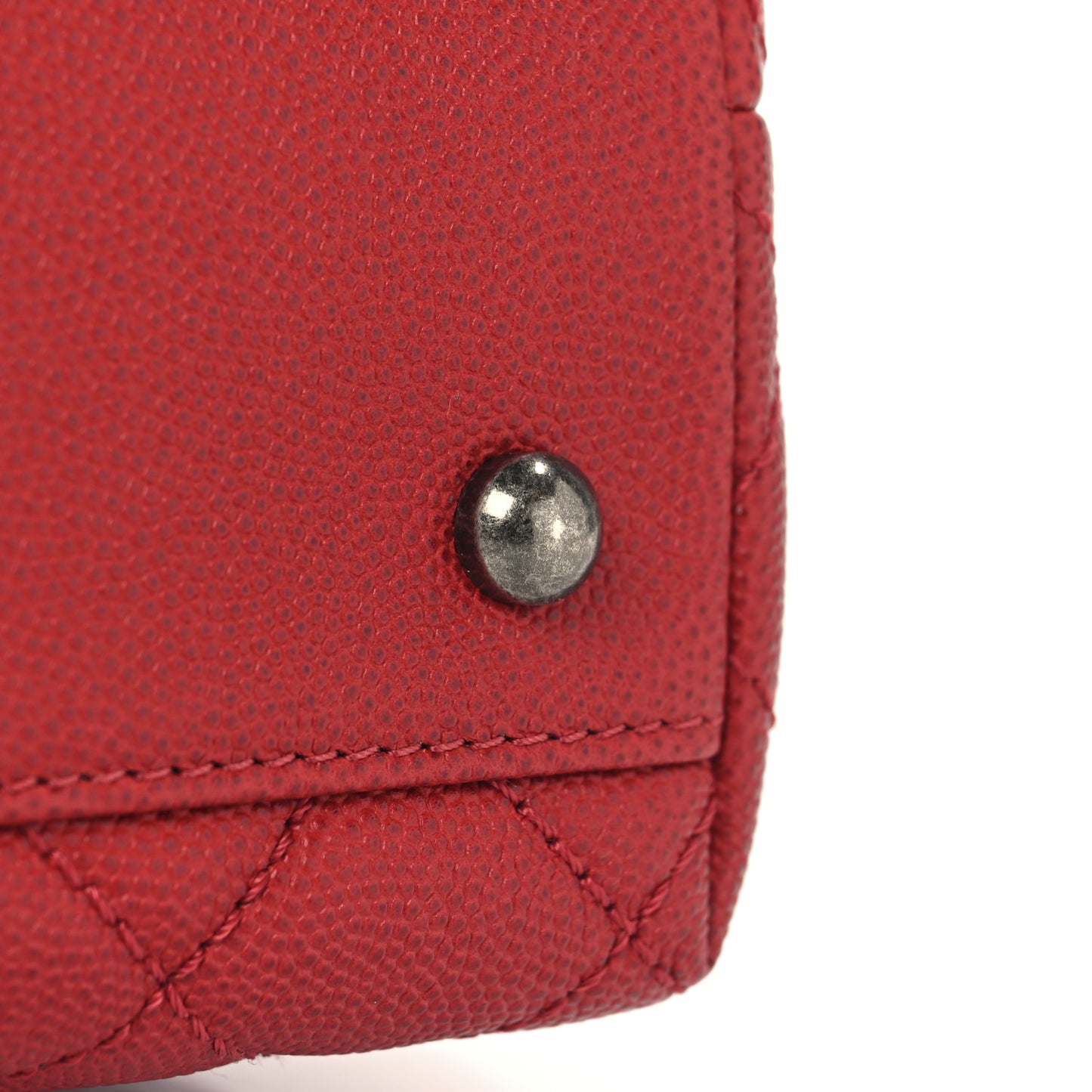 Caviar Quilted Small Coco Handle Flap Red