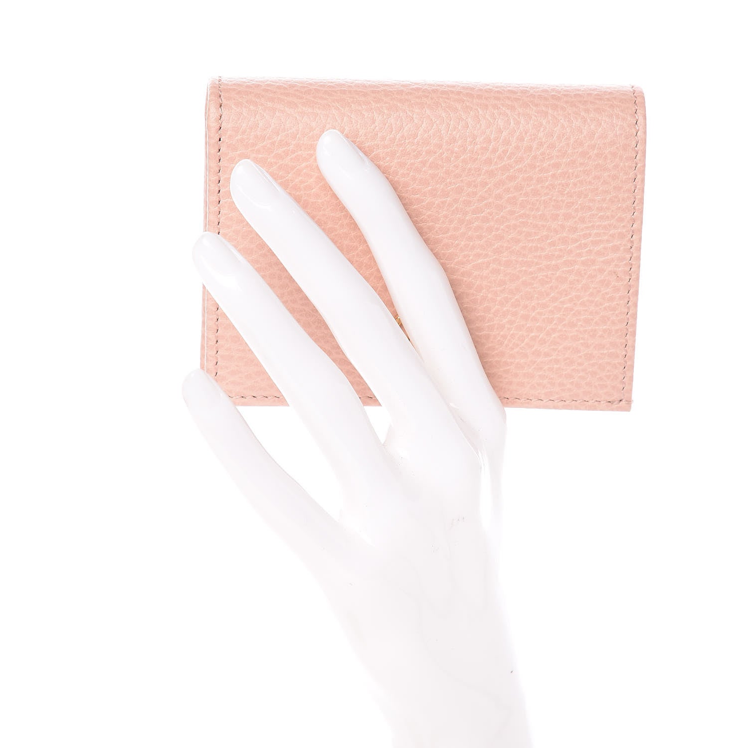 Gucci Dollar Calfskin GG Marmont Card Case Perfect Pink 2 of 8