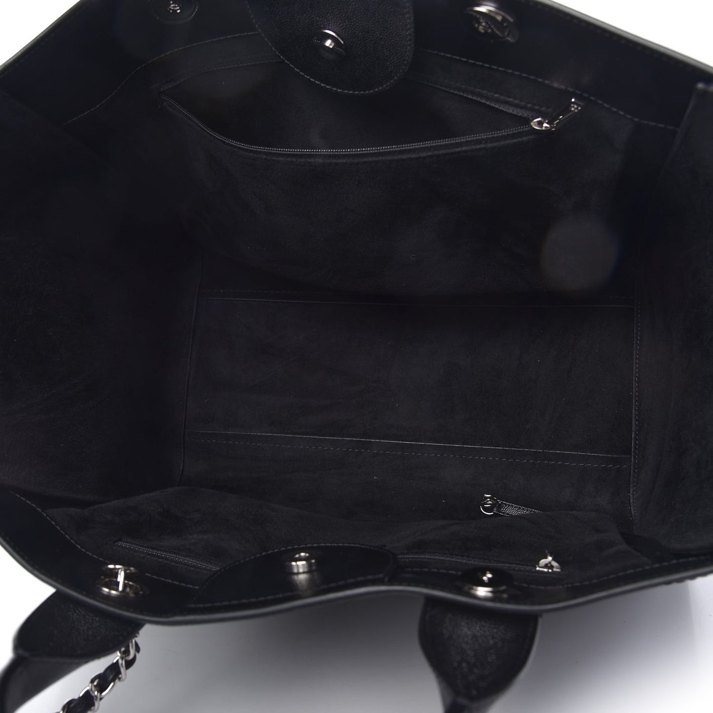 Caviar Medium Studded Deauville Tote Black