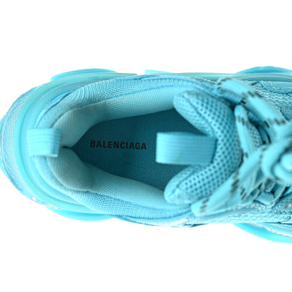 Balenciaga Fabric Mesh Clear Sole Womens Triple S Sneakers 35 Turquoise 6 of 11