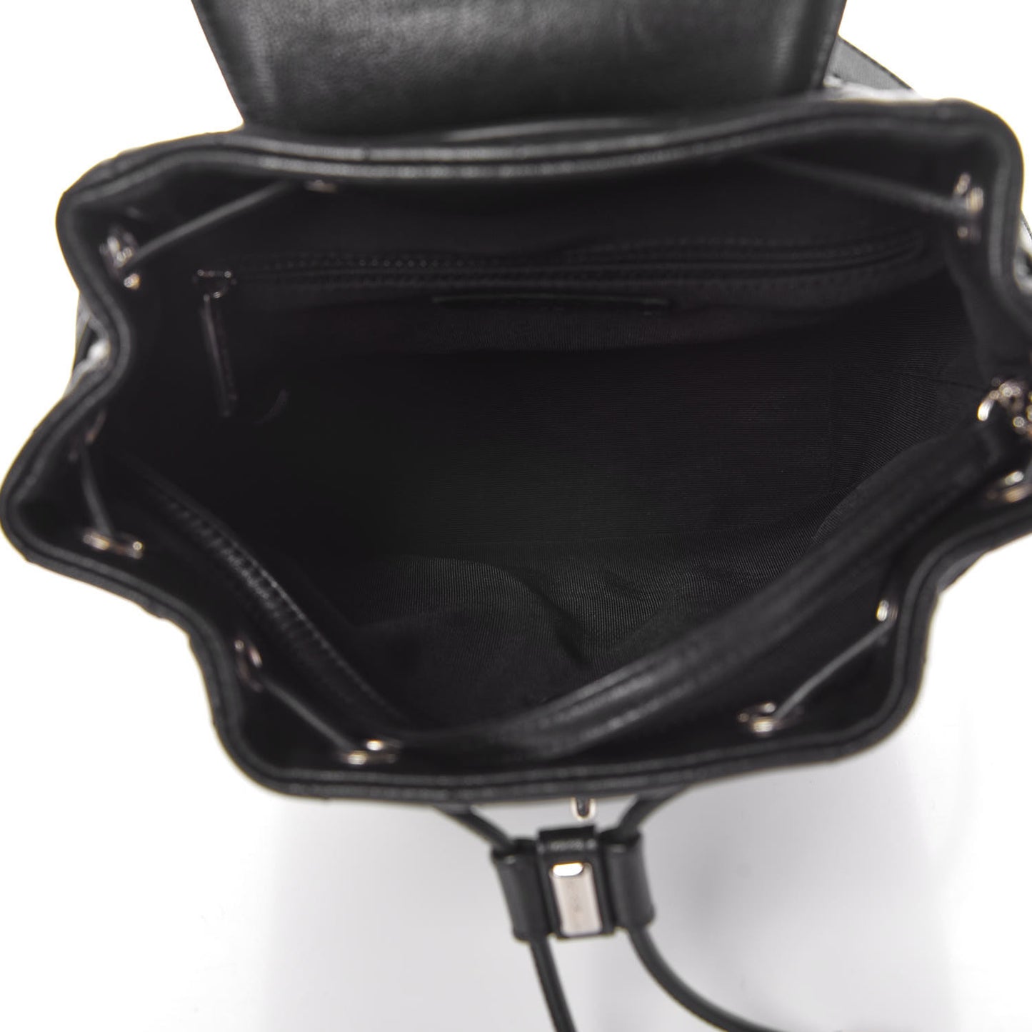 Calfskin Mini Coco Chevron Backpack Black