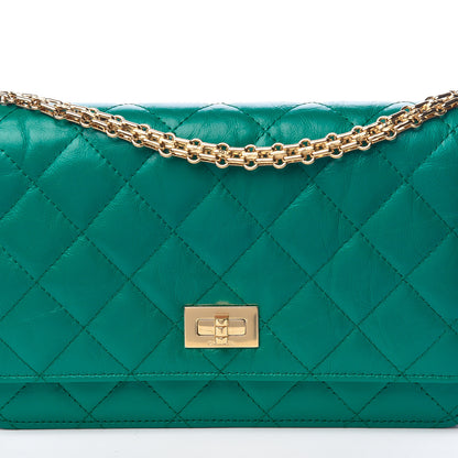 Chanel Aged Calfskin Quilted Reissue Wallet On Chain WOC Green 11 of 11