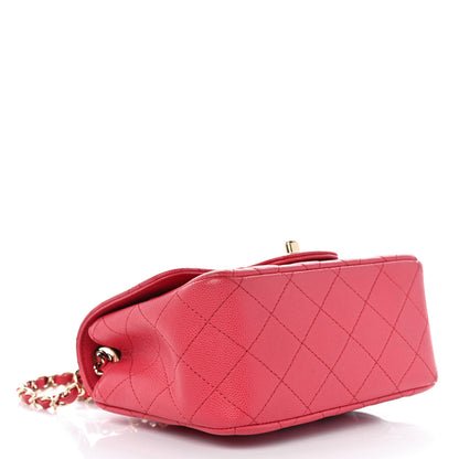 Chanel Caviar Quilted Mini Square Flap Pink 4 of 13