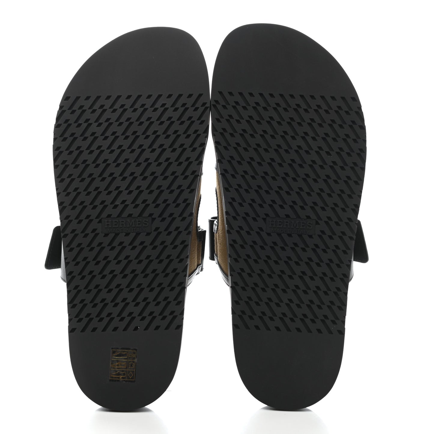 Canvas Calfskin Mens Chypre Sandals 44 Kaki Black
