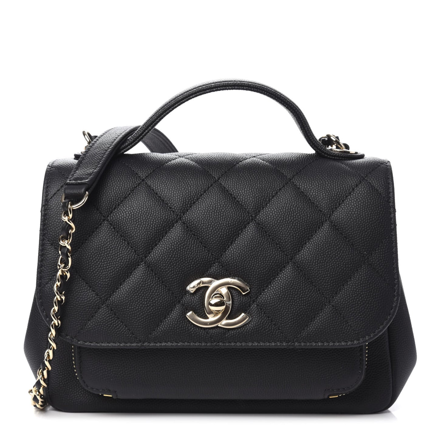 Caviar Quilted Small Business Affinity Flap Black