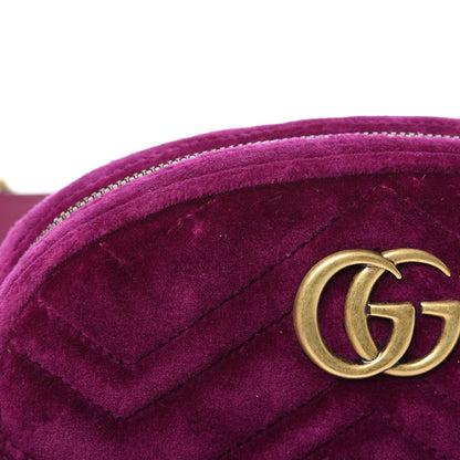 Gucci Velvet Matelasse GG Marmont Belt Bag 85 34 Fuchsia Violet Cyclamen 11 of 11