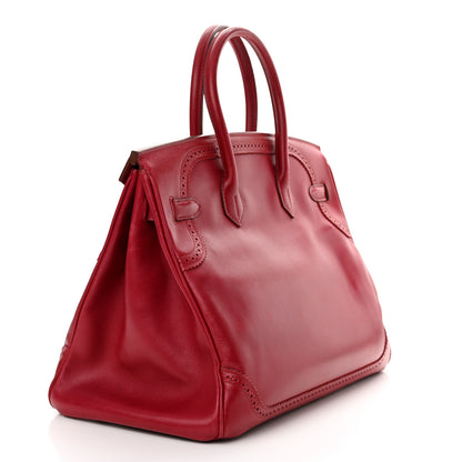 Hermes Tadelakt Ghillies Birkin 35 Rubis 3 of 20