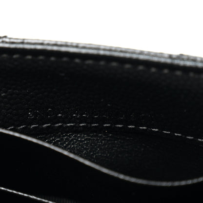 Saint Laurent Grain De Poudre Matelasse Chevron Small Monogram Envelope Wallet Black 7 of 11