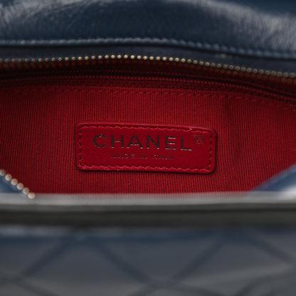 Chanel Aged Calfskin Quilted Small Gabrielle Hobo Navy Black 6 of 11