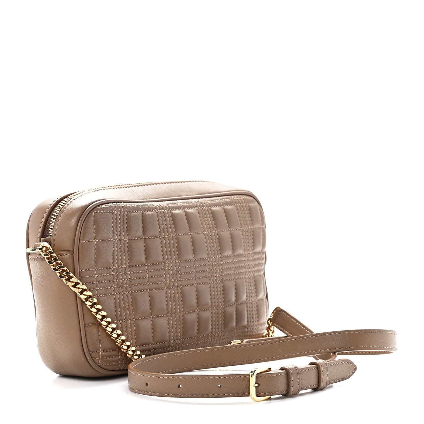 Lambskin Quilted Mini Lola Camera Bag Beige