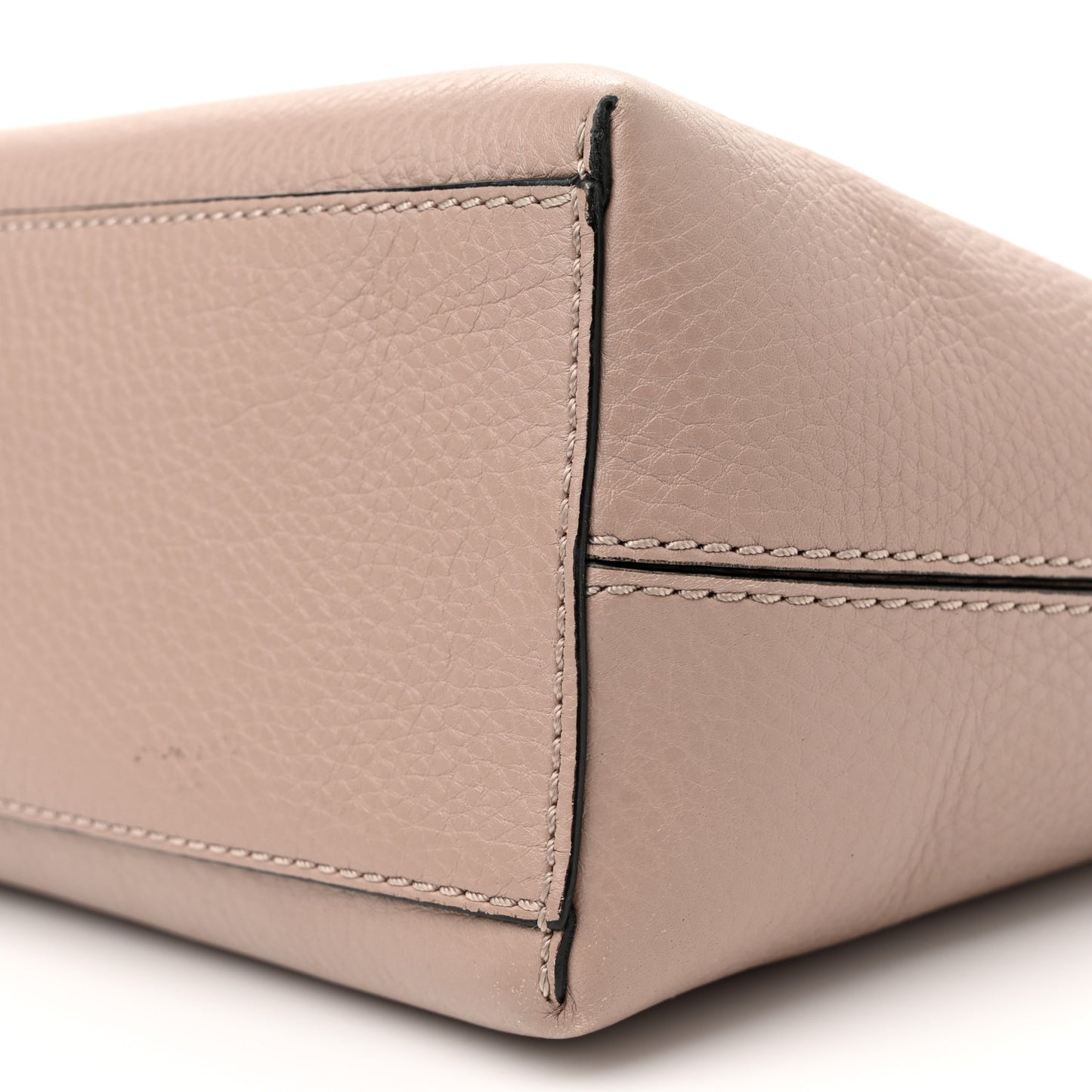 Grained Calfskin Small Rockstud Shoulder Tote Poudre