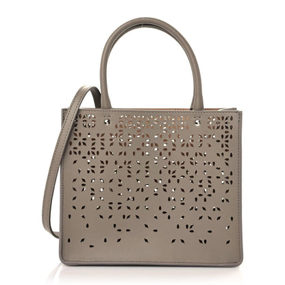 Alaia Calfskin Laser Cut Degrade Bijou Fiori Tote Tourterelle 1 of 9