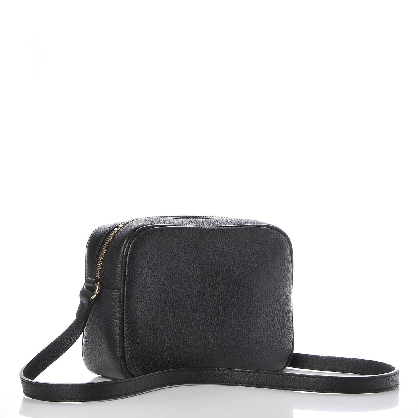 Pebbled Calfskin Small Soho Disco Bag Black