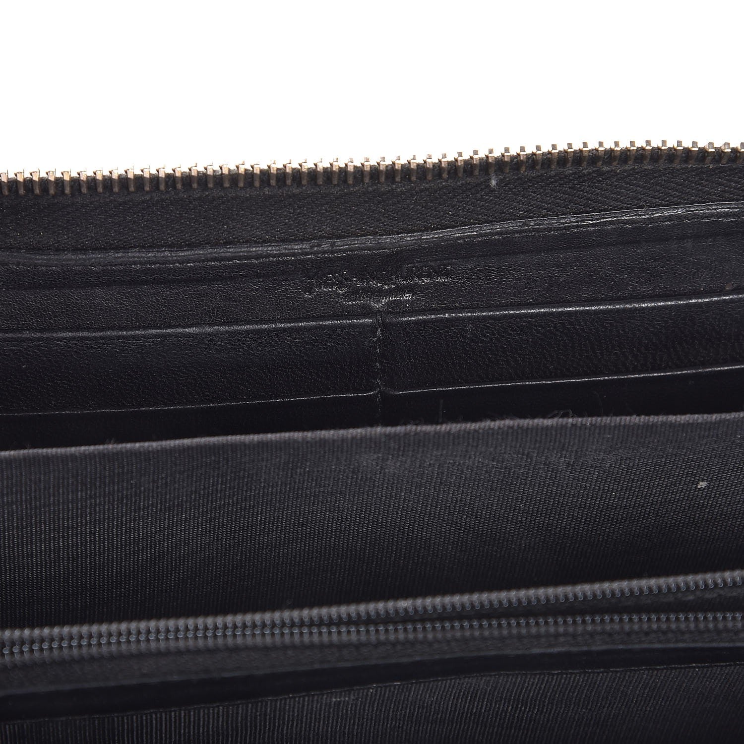 Saint Laurent Patent Y Mail Zip Around Wallet Black 6 of 7