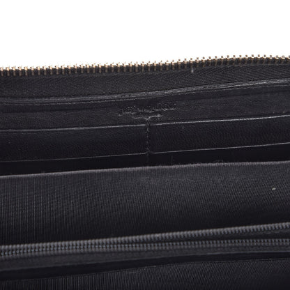 Saint Laurent Patent Y Mail Zip Around Wallet Black 6 of 7