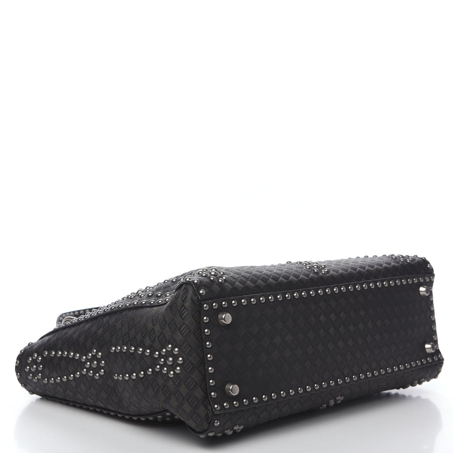 Calfskin Studded Large Lady Dior Black