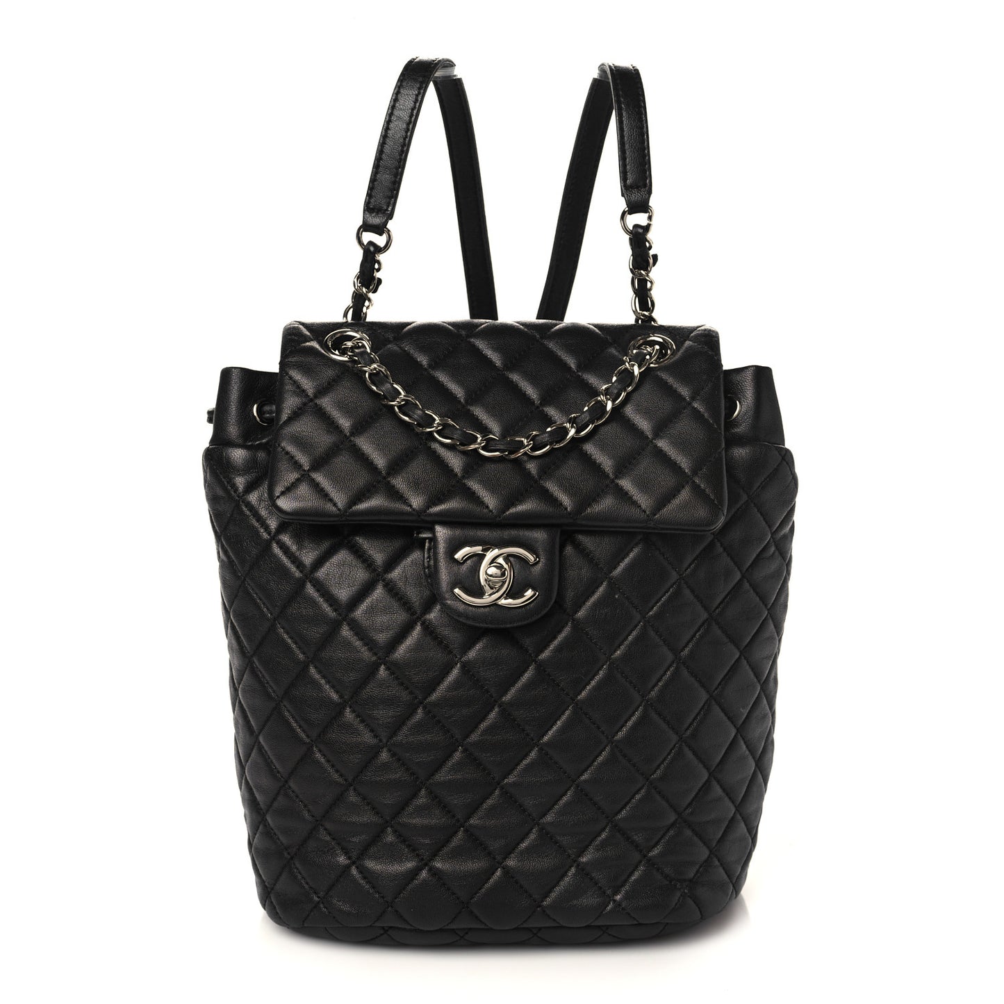 Calfskin Quilted Small Urban Spirit Backpack Black