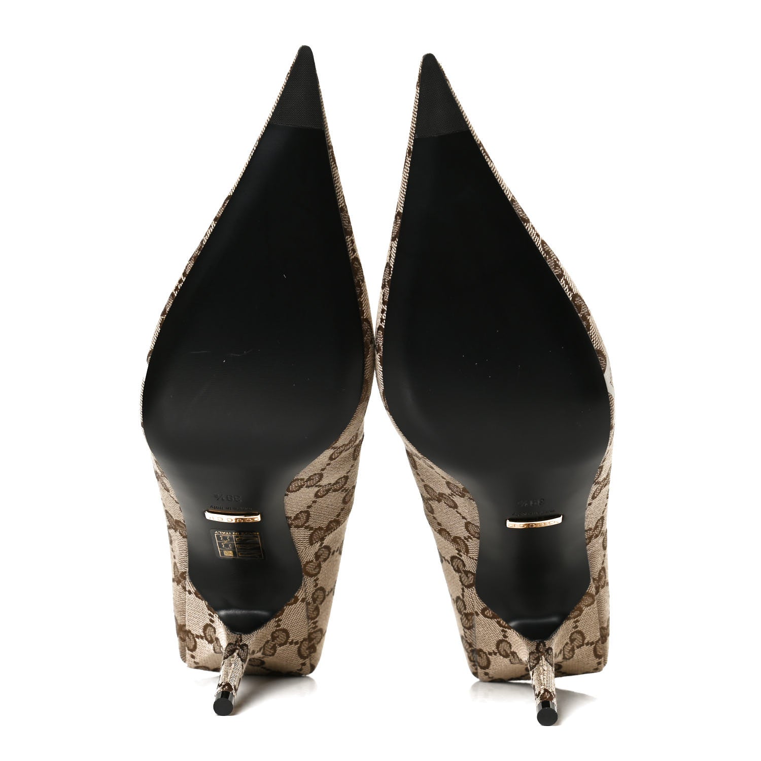 Balenciaga X GUCCI GG Monogram Square Knife 80mm Pumps 39.5 Beige Ebony 7 of 10
