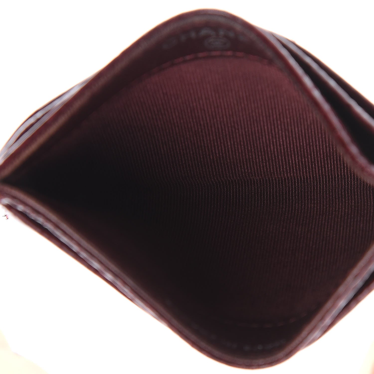 Chanel Distressed Patent Quilted Card Holder Bordeaux 6 of 10